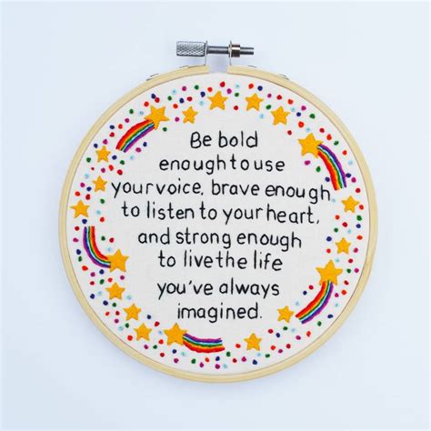 Please enjoy these quotes about embroidery and friendship from my collection of friendship quotes. Inspirational Quote Rainbow Embroidery Hoop Art By Pixiecraft | notonthehighstreet.com