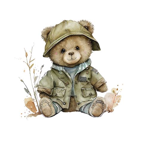Watercolor Teddy Bear Clipart Ai Generative 24178261 Png