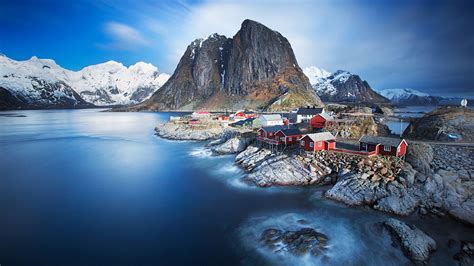 Norway Lofoten Islands Mountain High Quality Hd Wallpaper Preview