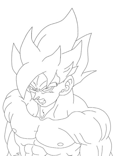 Super Saiyan Goku Lineart By Ruokdbz98 On Deviantart