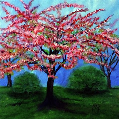 Cherry Blossom Painting By Art By Kar Pixels