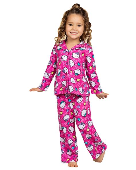Hello Kitty Hello Kitty Girls Pajama Pink Coat And Pants Sleepwear Set Multi Size 2t