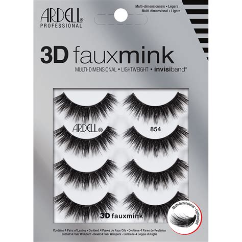 Ardell 3d Faux Mink Lashes 854 Black 4 Pairs