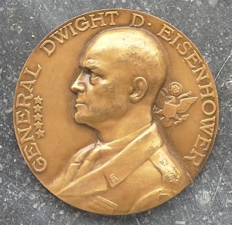 Bronze Wwii Military Art Deco Medal By Morlon General Dwight Eisenhower 1757805206