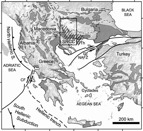 Overview Map Of The Aegean And Southern Balkans Main Structures
