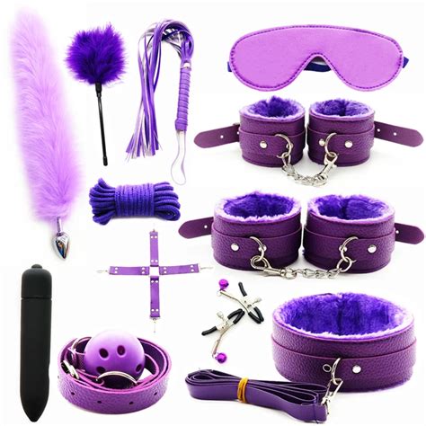 Adult Toys Leather Bdsm Kits Sex Bondage Set Handcuffs Whip Sex Games Exotic Accessories Sex