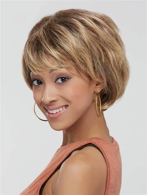 [39 off] mixed color synthetic fluffy wave short layered cut wig rosegal