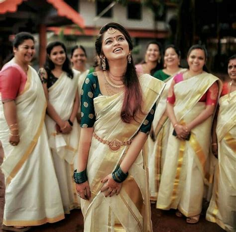 Pin By Sree Lakshmi On Kerala Set Saree Bridesmaid Saree Bridal Sarees South Indian Kerala