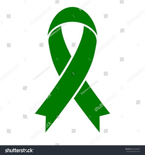 Green Awareness Ribbon Stock Vector 244948987 Shutterstock