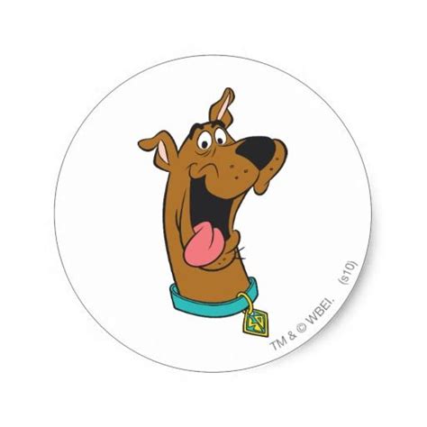Scooby Doo Tongue Out Classic Round Sticker Scooby Doo