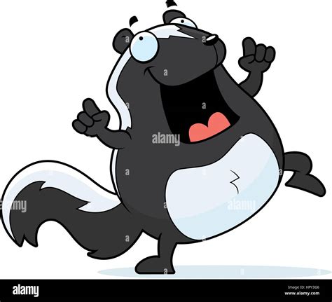 A Happy Cartoon Skunk Dancing And Smiling Stock Vector Image And Art Alamy