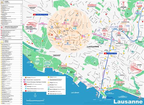 Carte Touristique De Lausanne