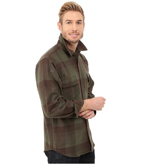 Lyst Woolrich Bering Wool Plaid Shirt In Green For Men