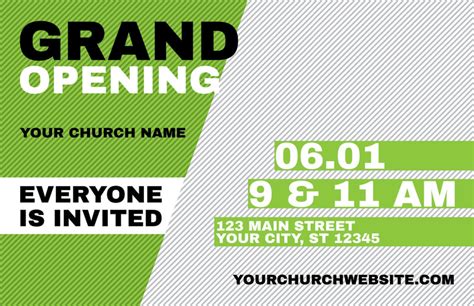 Grand Opening Invite Green Postcard Church Postcards Outreach Marketing