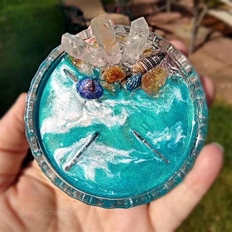 Pourfection Designs Beachy Crystal Trinket Tray