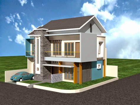 Desain rumah kayu kecil ini tampak mewah dengan 2 lantai rumah via dirumahidaman.com. Desain Rumah Minimalis 2 Lantai Type 36 Pojok - Content