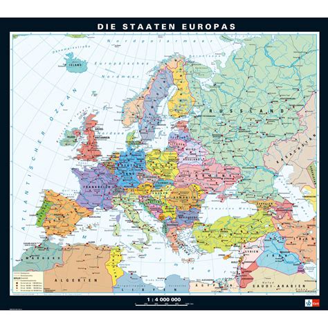 Klett Perthes Verlag Kontinent Karte Europa Physisch Politisch