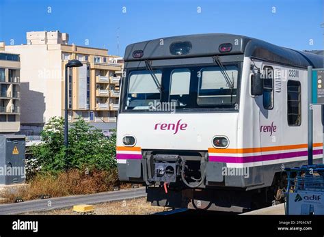 Alicante Spain July 14 2022 A Renfe Train Stationary In The