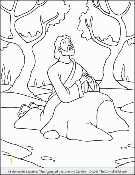 Jesus Praying In The Garden Of Gethsemane Coloring Page Divyajanan