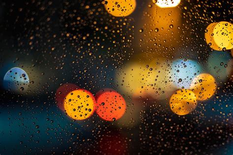 Hd Wallpaper Blurred Background Close Up Colors Dark Droplets