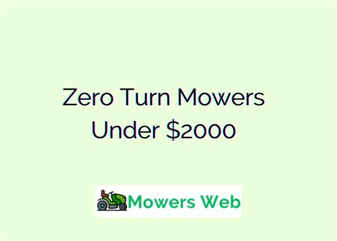 Zero Turn Mowers Under 2000top 10 Best