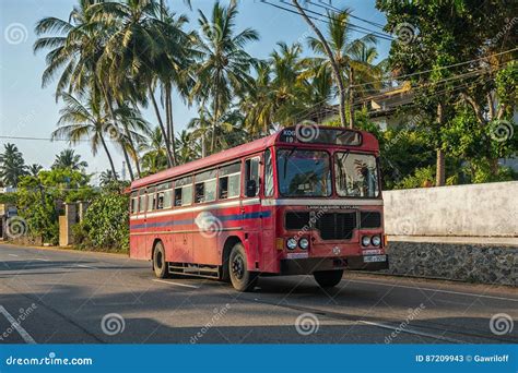 Mirissa Sri Lanka January 11 2017 Regular Public Bus Buses