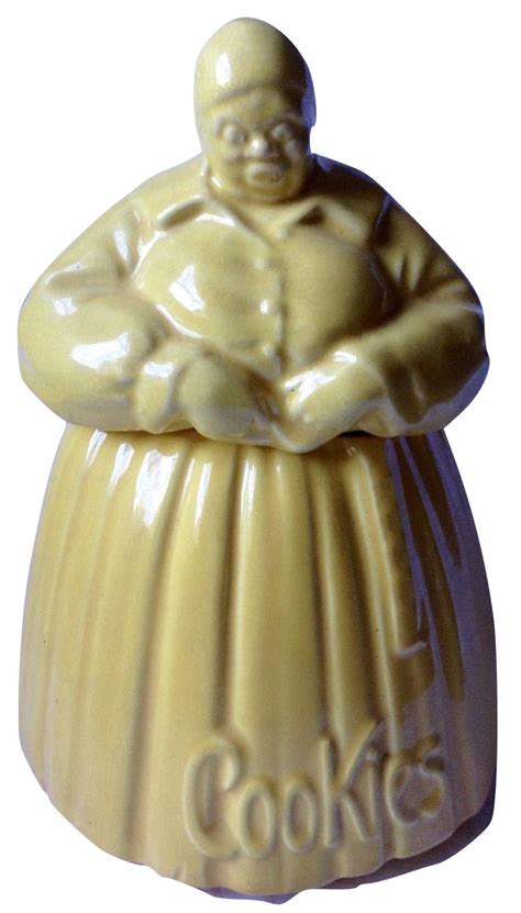1940s Mccoy Yellow Glaze Mammy Cookie Jar With Factory Mark On Base Mccoy