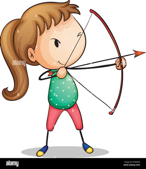 Illustration Of A Girl With Archery Set Stock Vector Image And Art Alamy