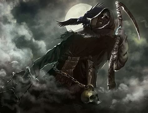 Night Reaper Grim Reaper Death Fantasy Gothic Night Hd Wallpaper