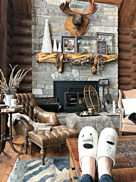 Winter Neutral Decor Log Cabin Cozy White Arrows Home