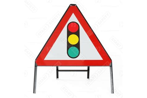 Traffic Signals Ahead Symbol Road Sign 750mm Triangular Metal Sign