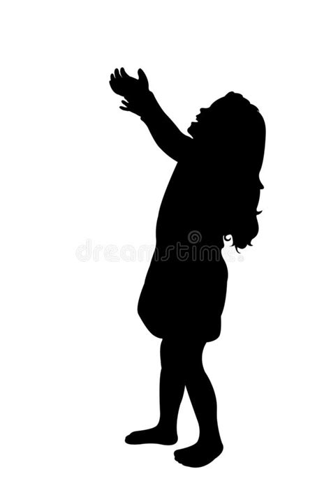 A Girl Looking Up Body Silhouette Vector Stock Vector Illustration Of