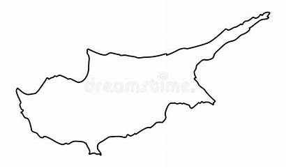 Cyprus Outline Map Contour Illustrations Vectors