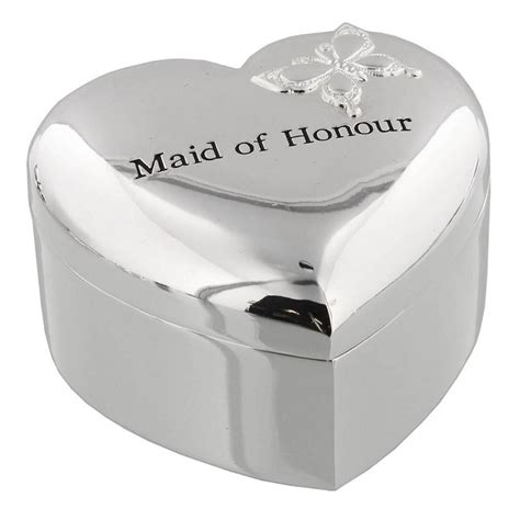 Amore Silverplated Heart Trinket Box Maid Of Honour