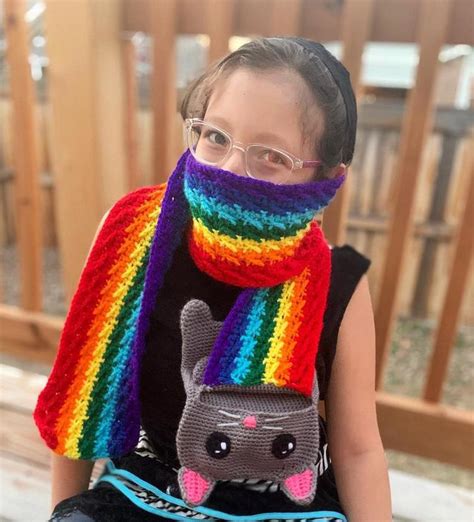 Rainbow Barf Cat Scarf Nyan Cat Crochet Made To Order Handmade