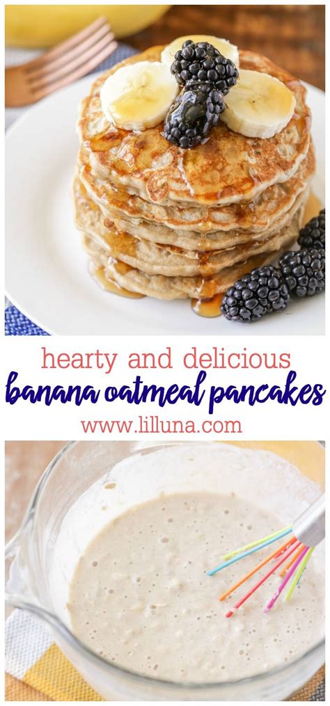 Banana Oatmeal Pancakes Hearty And Delicious Lil Luna Recipe