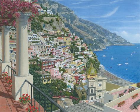 Positano Vista Amalfi Coast Italy Painting By Richard Harpum Original