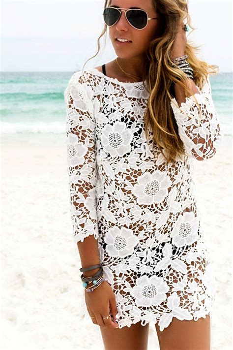 Bikini Cover Up Lace Hollow Crochet Swimsuit Beach Dress Should Be In My Closet Fashion