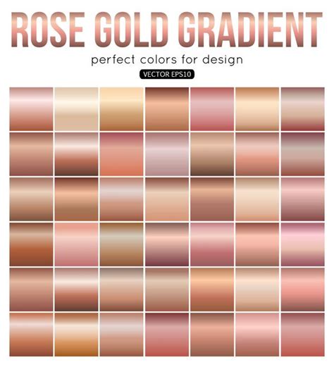 Rose Golden Gradient Material Vector 02 Rose Gold Color Palette Gold