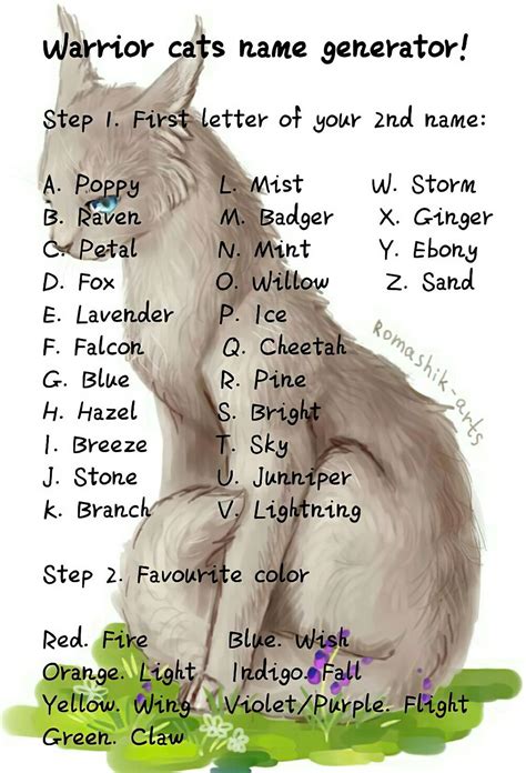 Warrior Cat Name Ideas 1 Question