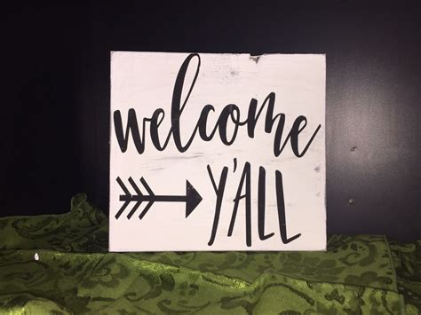 Welcome Yall Home Rustic Decor Sign Distressed Rustic Decor Door