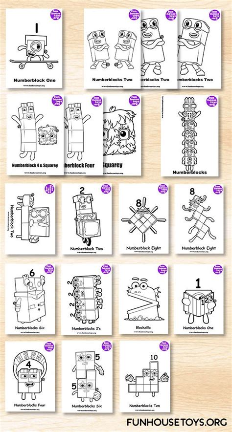 Fun House Toys Numberblocks Printable Coloring Pages Coloring
