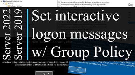 How To Configure Interactive Logon Messages With Group Policy Objects