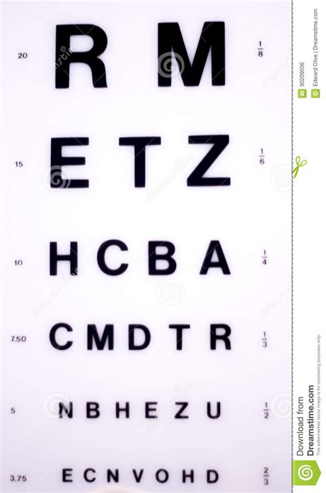 Optician Eye Test Chart Stock Photo Image Of Chart Care 90757402 Eye