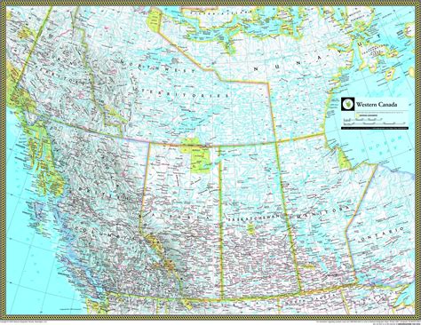 Western Canada Atlas Wall Map
