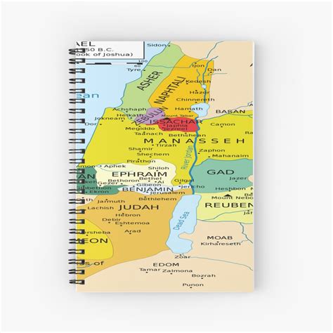 Cuaderno De Espiral Mapa De Las Doce Tribus De Israel Desde 1200 Hasta