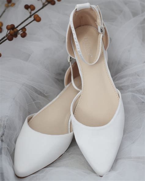 Ivory Satin Pointy Toe Flats Wedding Shoes Bridal Shoes Bride Flats