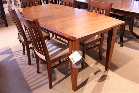 Brown Maple Shaker Dining Table With Two Leaves Redekers Furniture