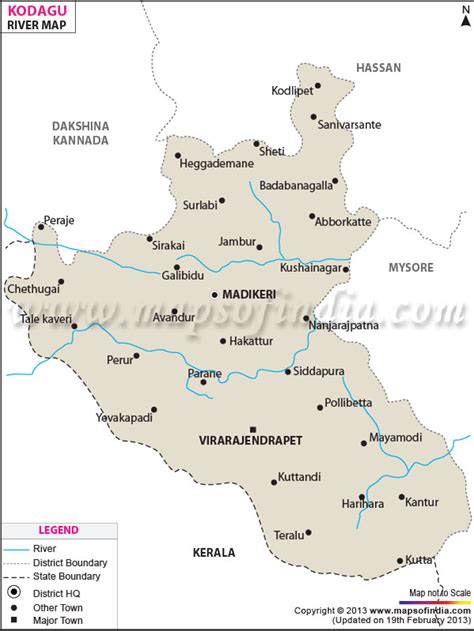 Map of karnataka (with images) | india map, karnataka, mysuru. Kodagu River Map