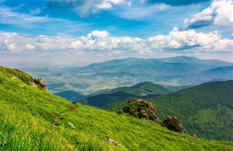 Beautiful Mountain Landscape With Grassy Hills Stock Image Image Of